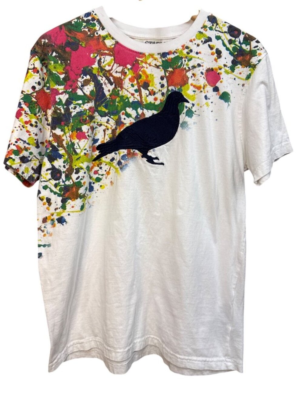 Jeff Staple Paint Splatter Pigeon SB Skate Logo T-shirt Medium